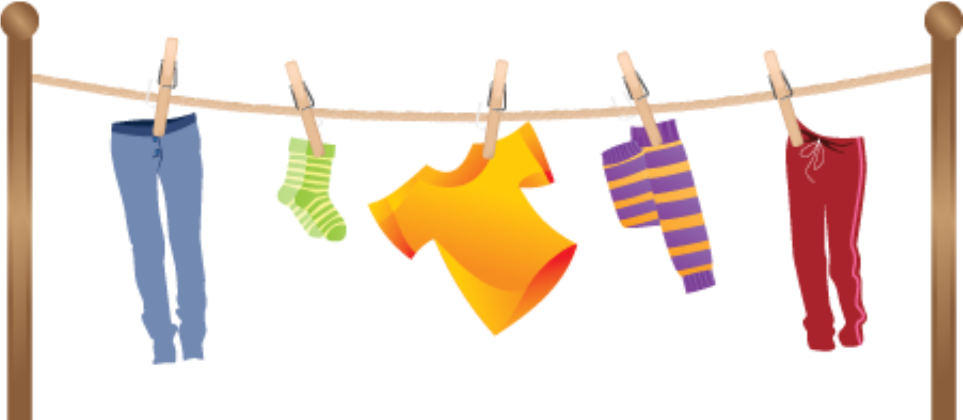Clothes On A Clothesline Clipart, HD Png Download PNG with transparent background