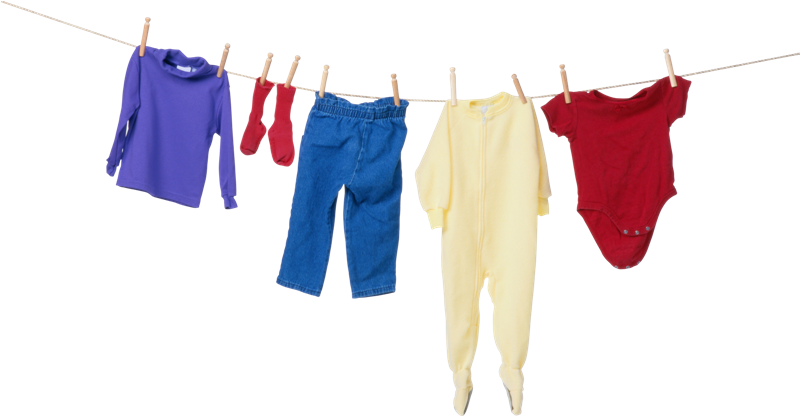 Colorful Clothesline Laundry Display