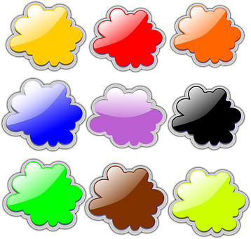 Colorful_ Cloud_ Icons_ Set PNG with transparent background