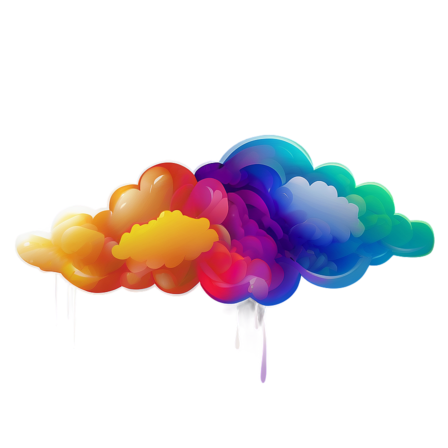 Colorful Cloud Vector Set Png Pja