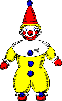Colorful Clown Illustration PNG with transparent background