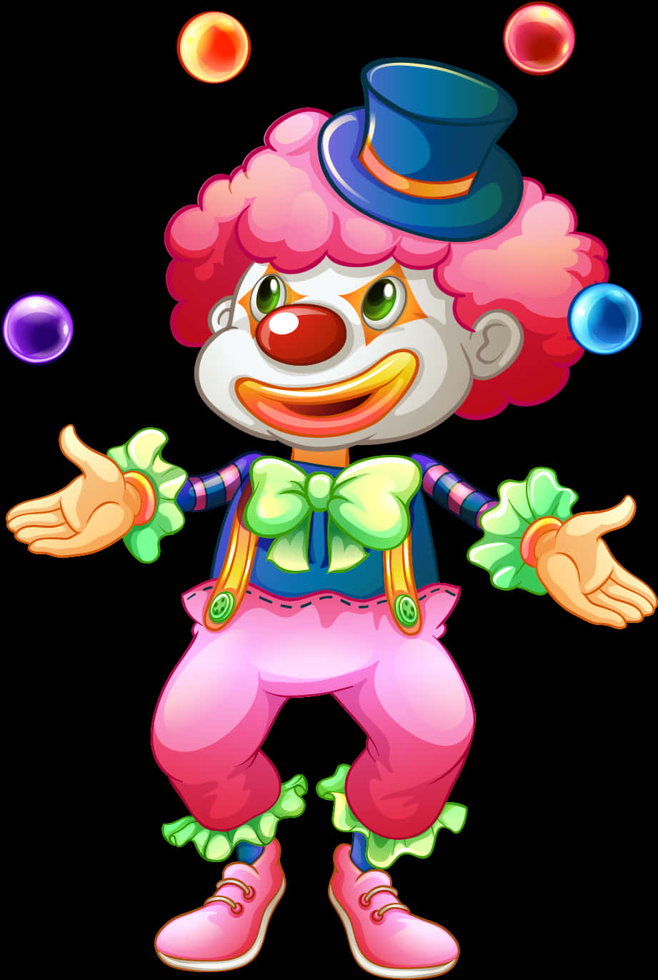 Colorful Clown Juggling Balls