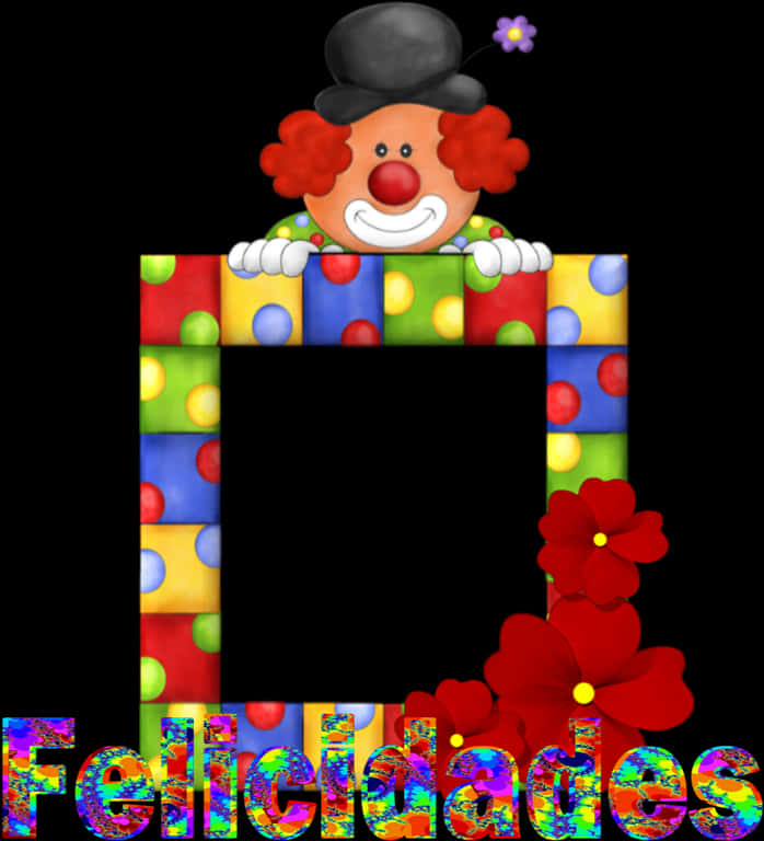 Colorful Clown Photo Frame Felicidades