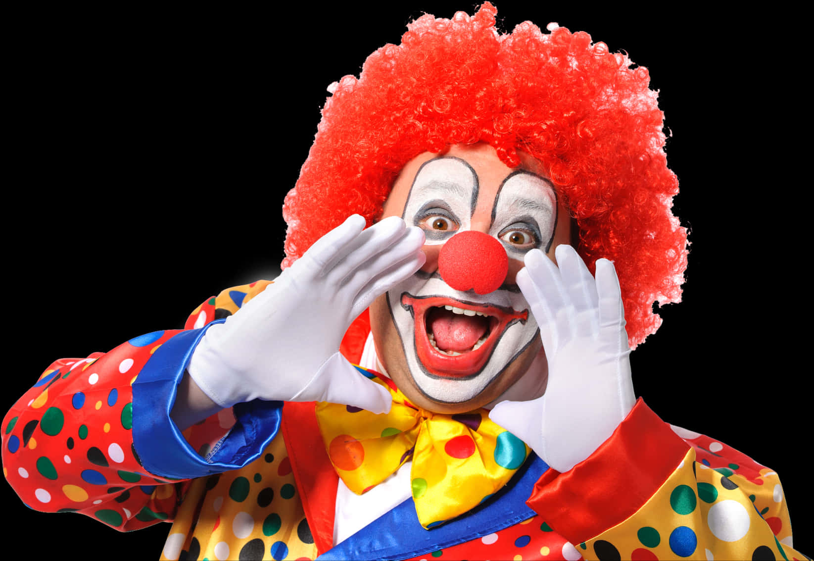 Colorful Clown With Red Nose