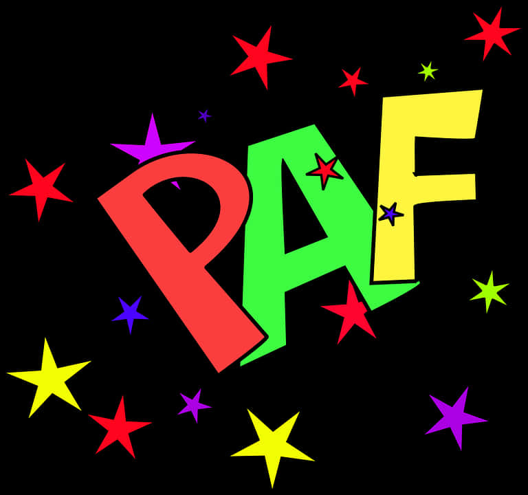 Colorful Comic Sound Effect P A F