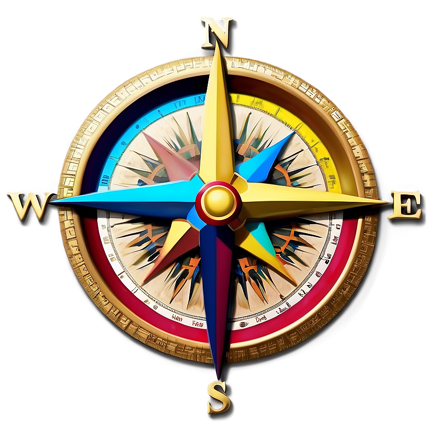 Colorful Compass Rose Illustration Png Rkc