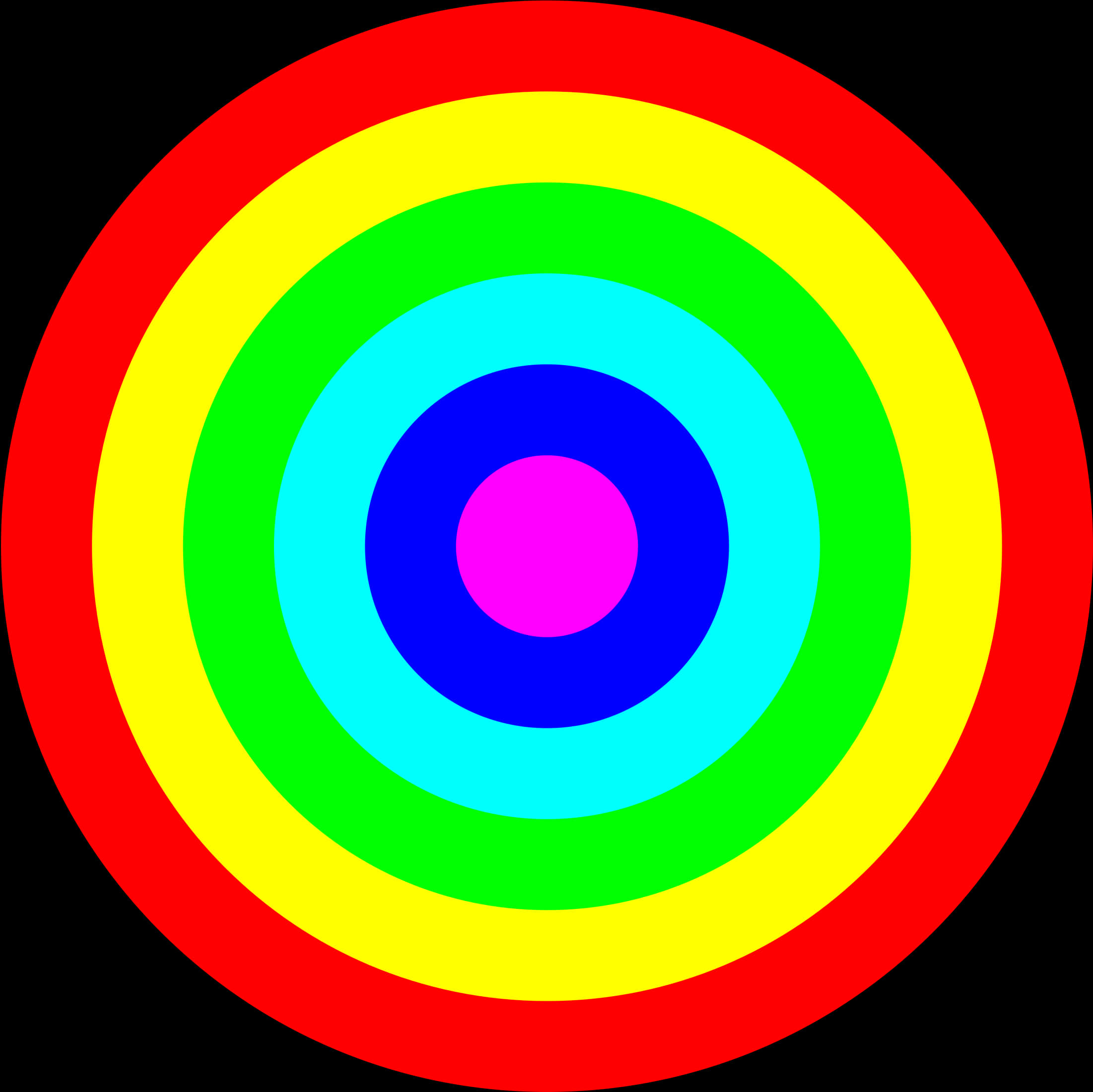 Colorful Concentric Circles Target PNG with transparent background