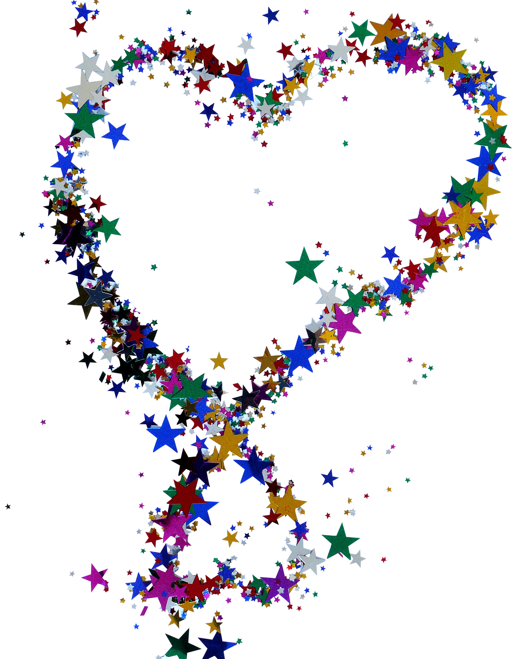 Colorful Confetti Heart Shaped PNG with transparent background