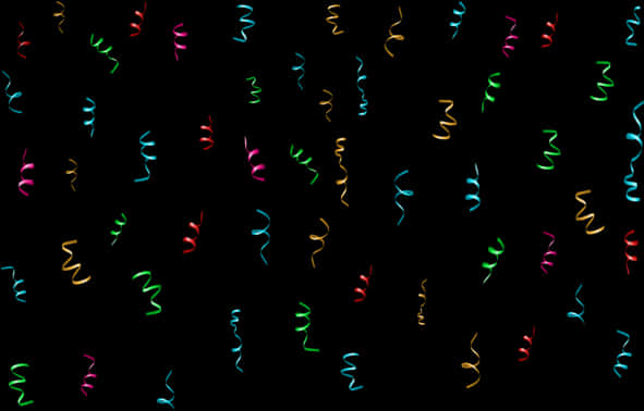 Colorful Confetti Streamerson Black Background