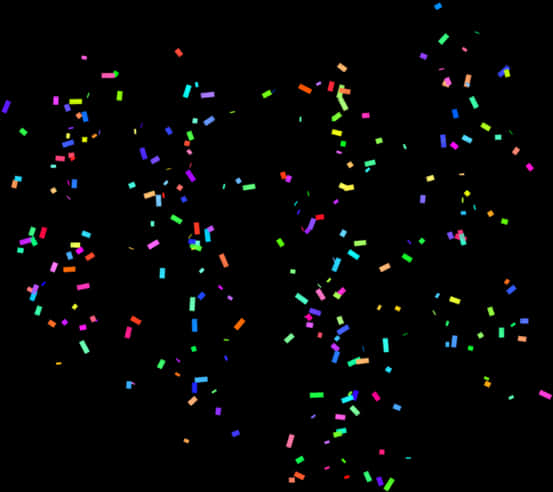 Colorful Confettion Black Background