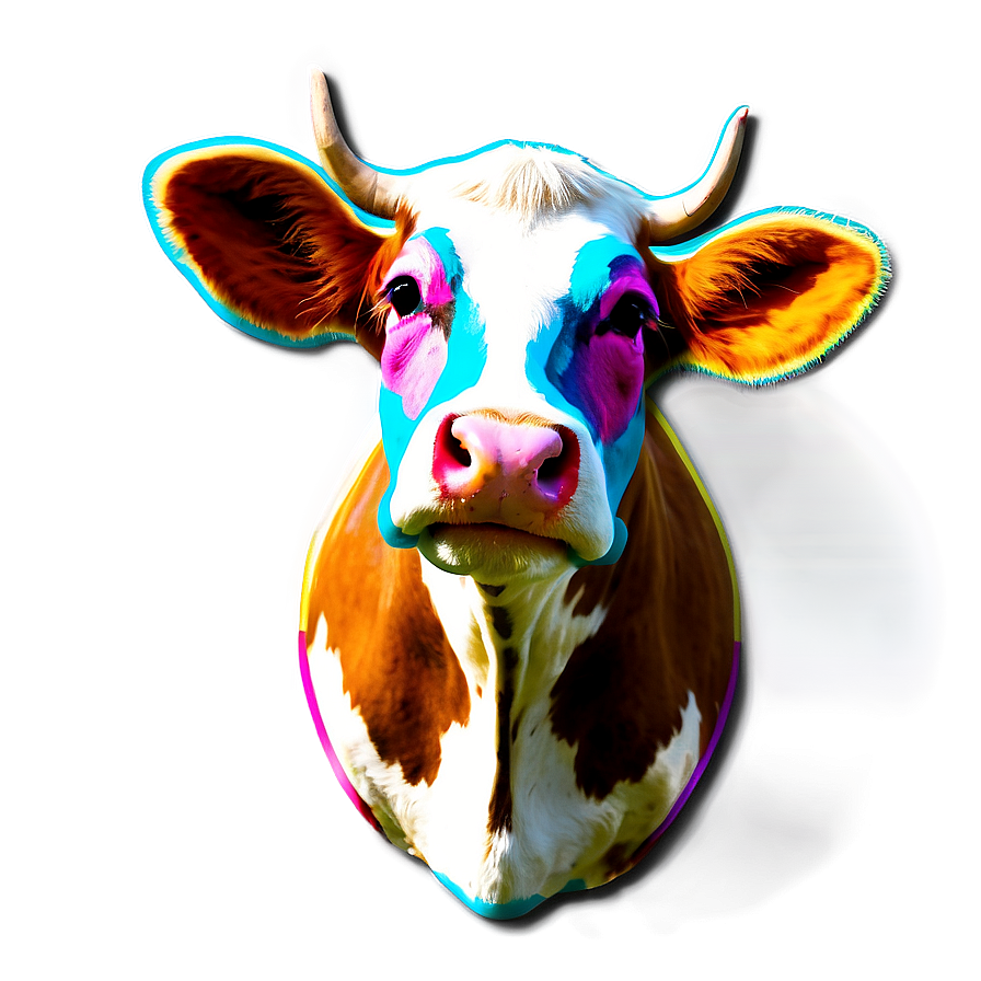 Colorful Cow Art Png 05032024