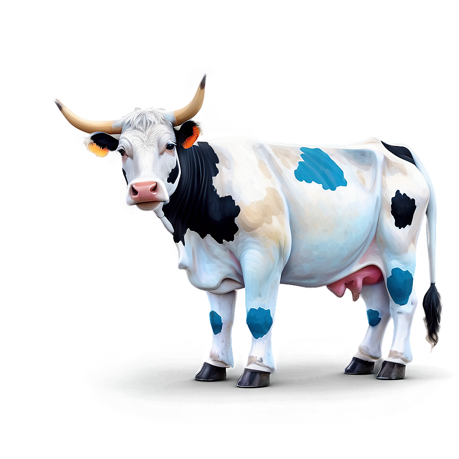 Colorful Cow Art Png Xsd