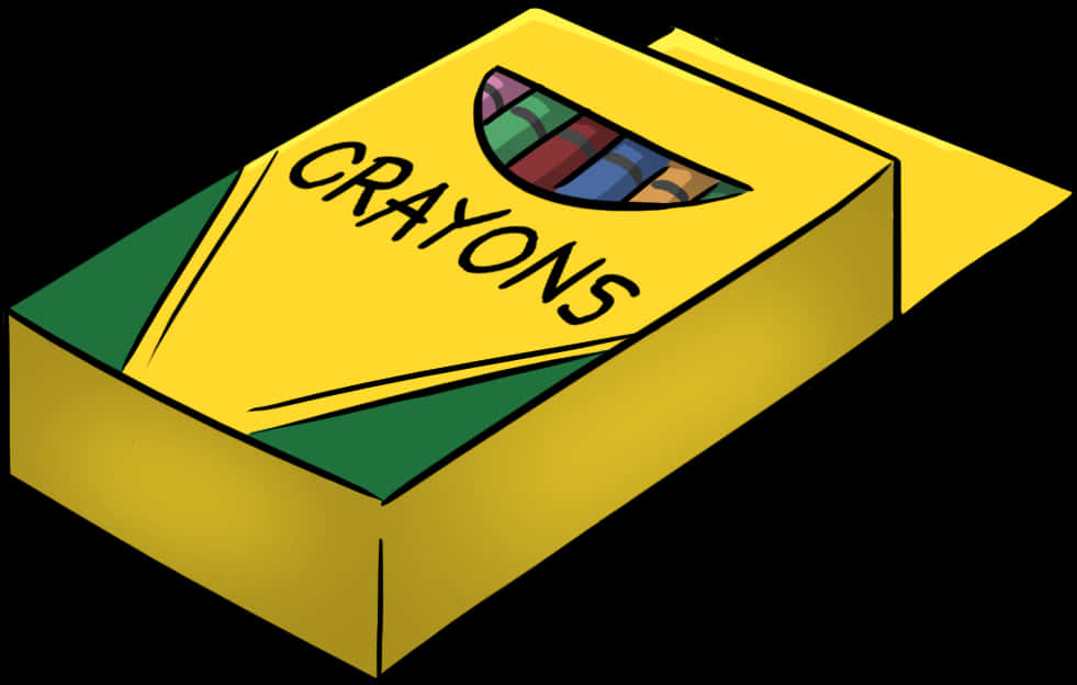 Colorful Crayons Box Illustration