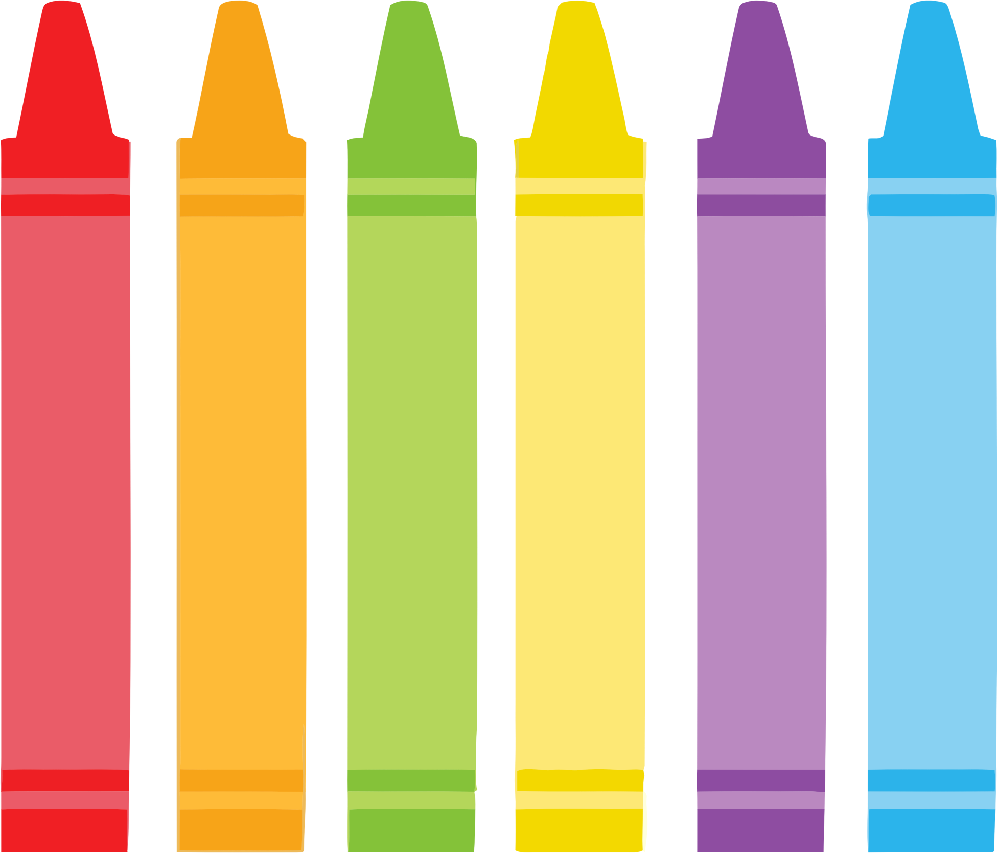 Colorful Crayons Row