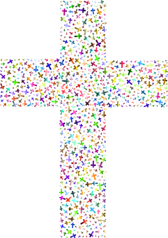 Colorful Cross Pattern PNG with transparent background