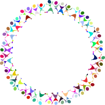 Colorful Dance Icons Circle Frame PNG with transparent background