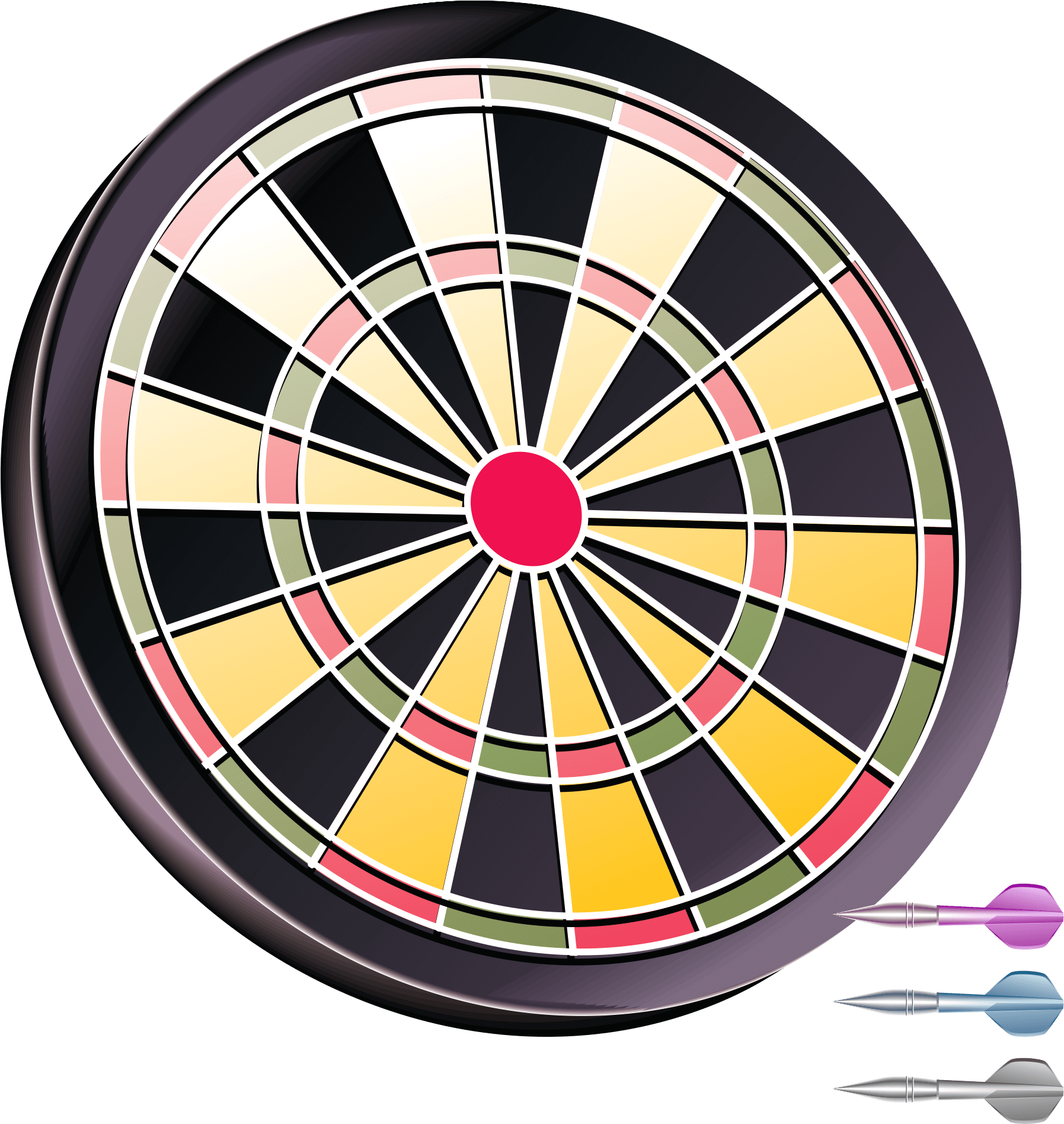 Colorful Dartboardwith Darts