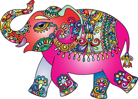 Colorful Decorative Elephant Art