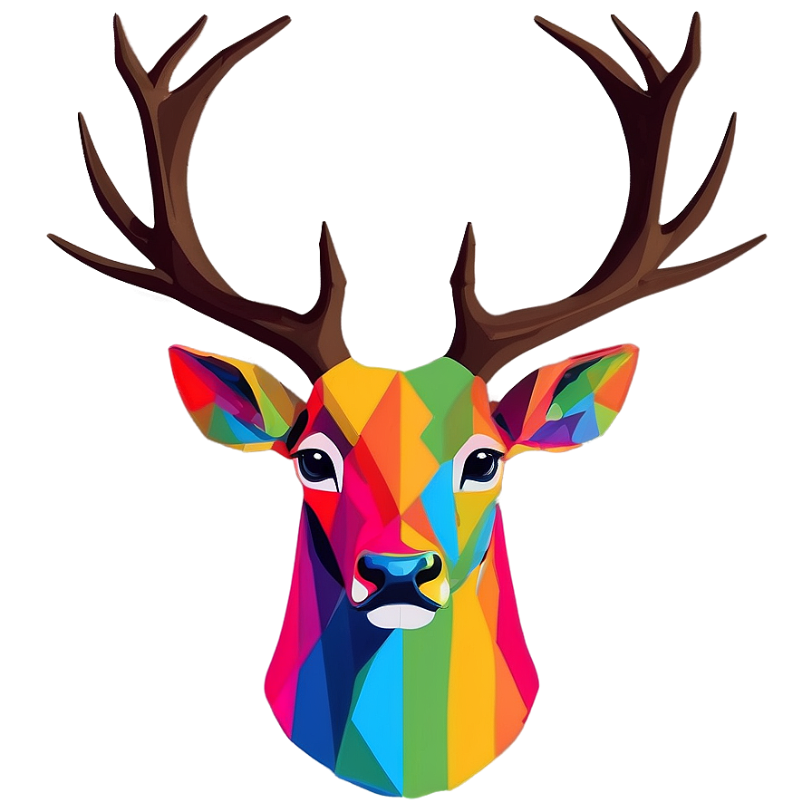 Colorful Deer Head Pop Art Png Lbg74