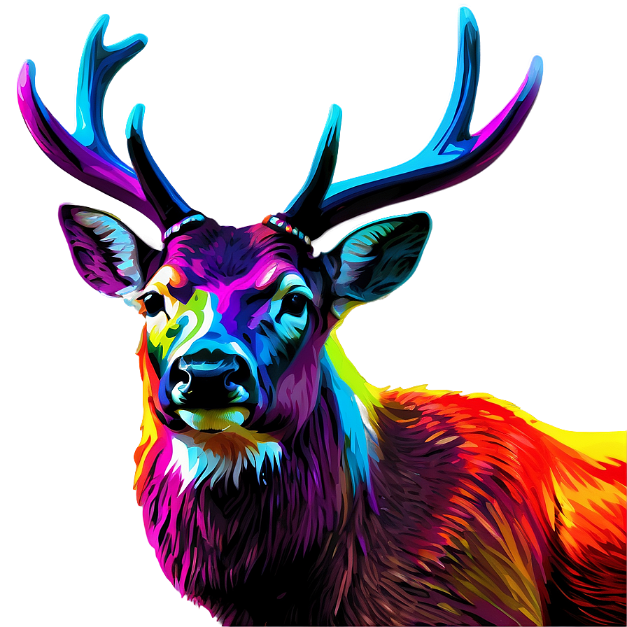 Colorful Deer Head Pop Art Png Sdr89