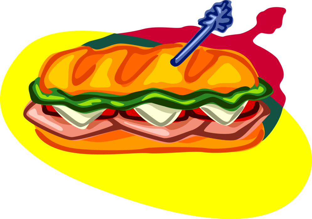 Colorful Deli Sandwich Illustration