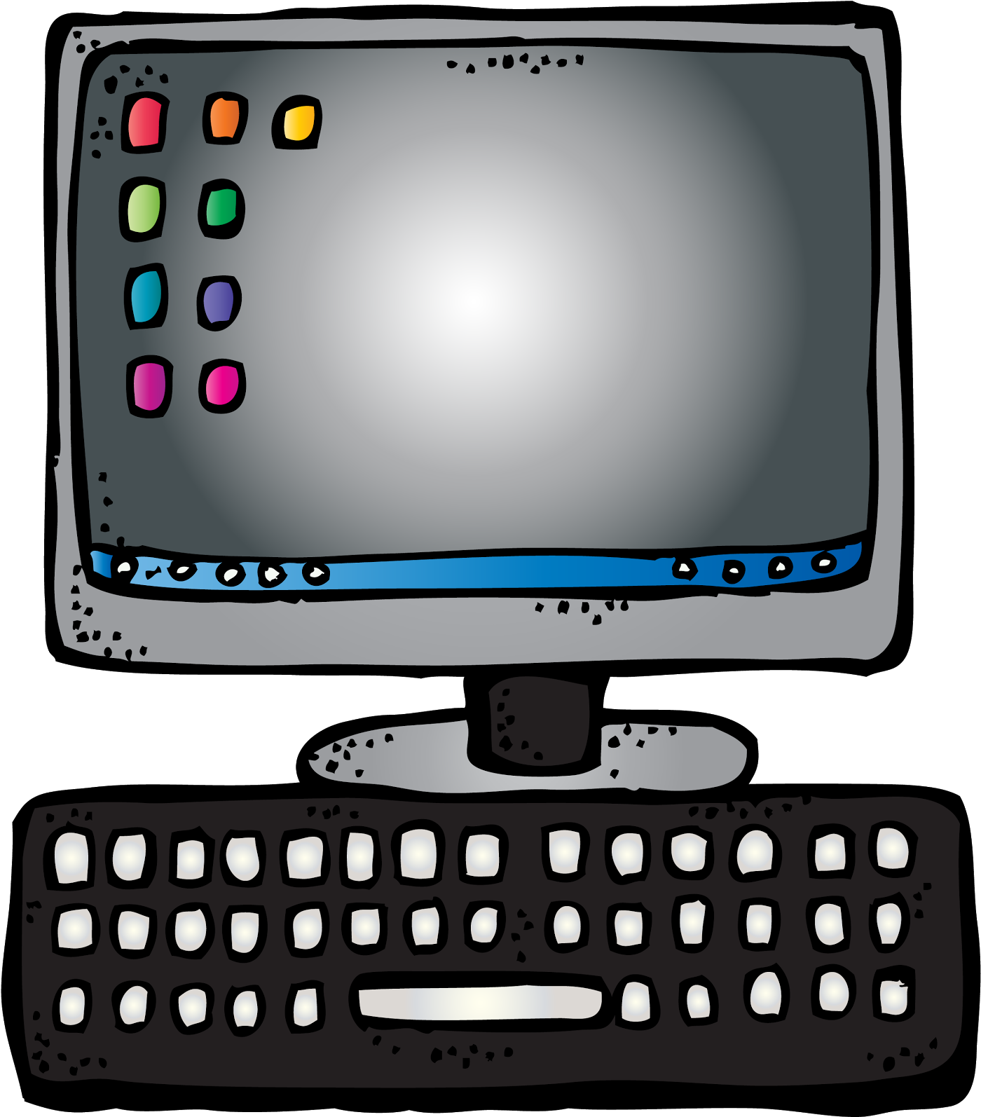 Colorful Desktop Computer Clipart