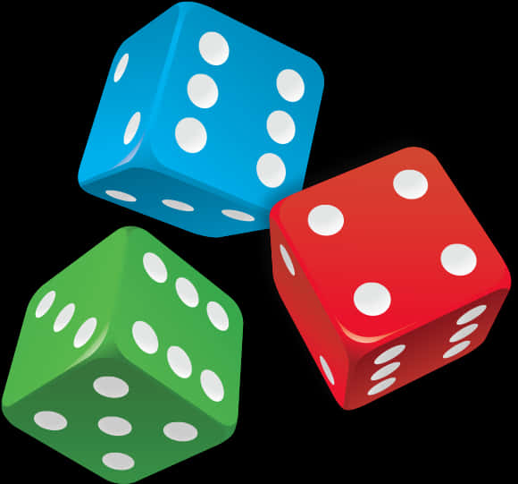 Colorful Dice Vector Illustration PNG image with a transparent background, free high-resolution download