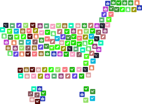 Colorful Digital Arrow Formation PNG with transparent background