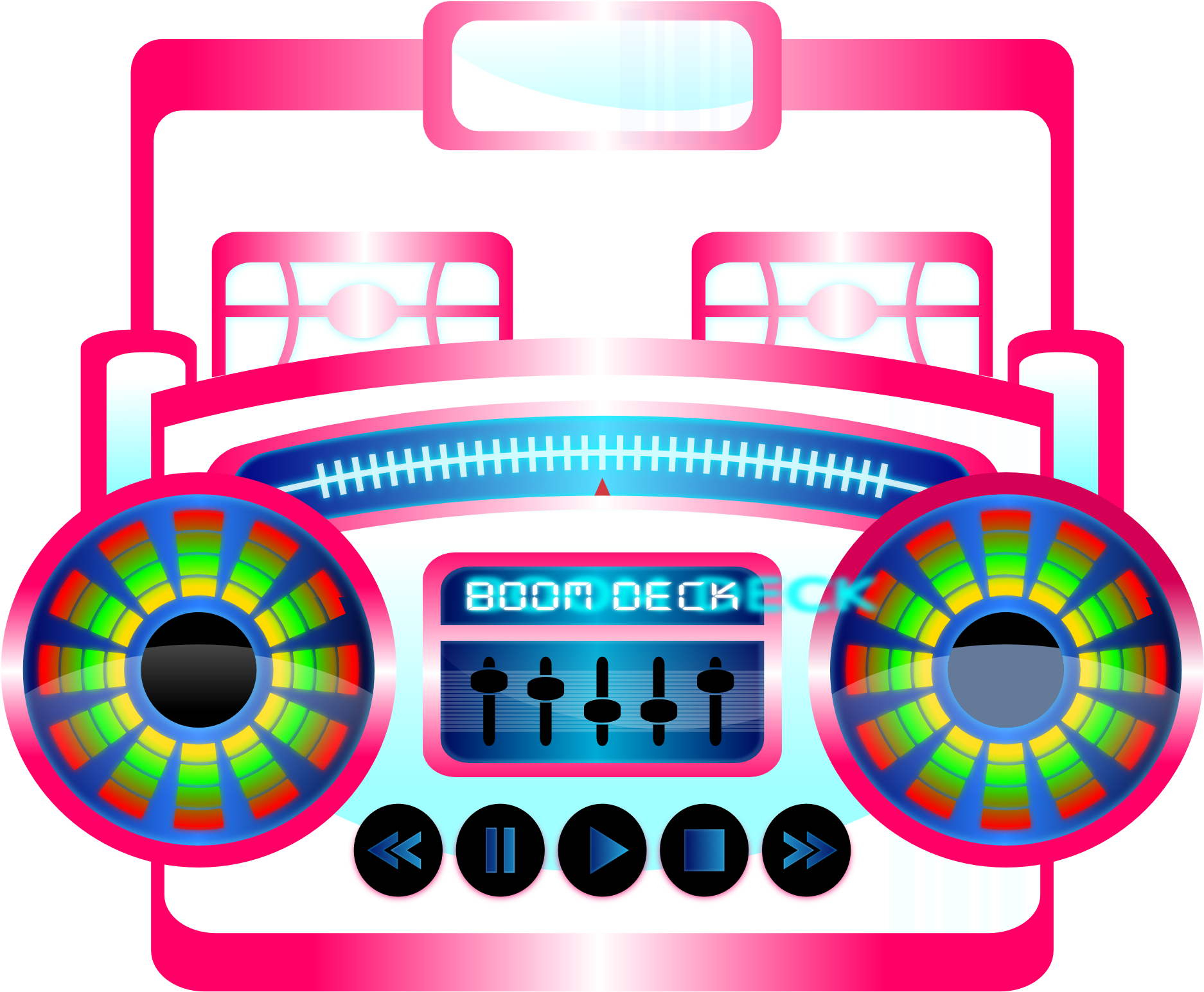 Colorful Digital Boombox Illustration