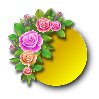 Colorful Digital Roses Artwork PNG with transparent background