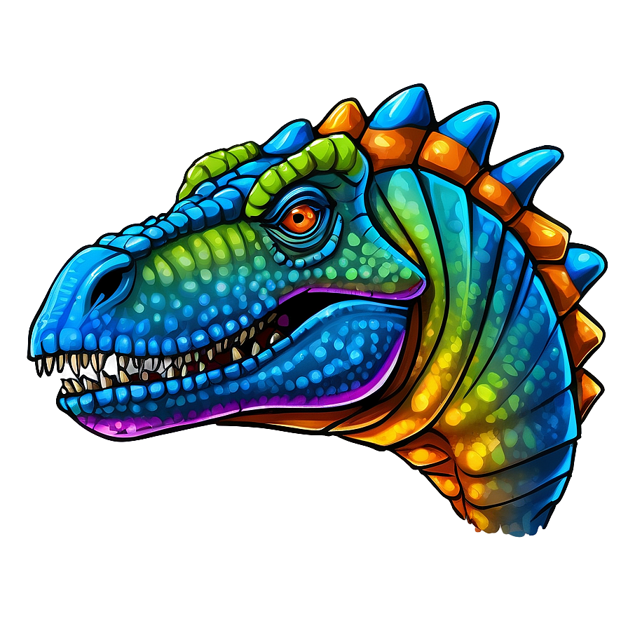 Colorful Dinosaur Head Sketch Png Prv8