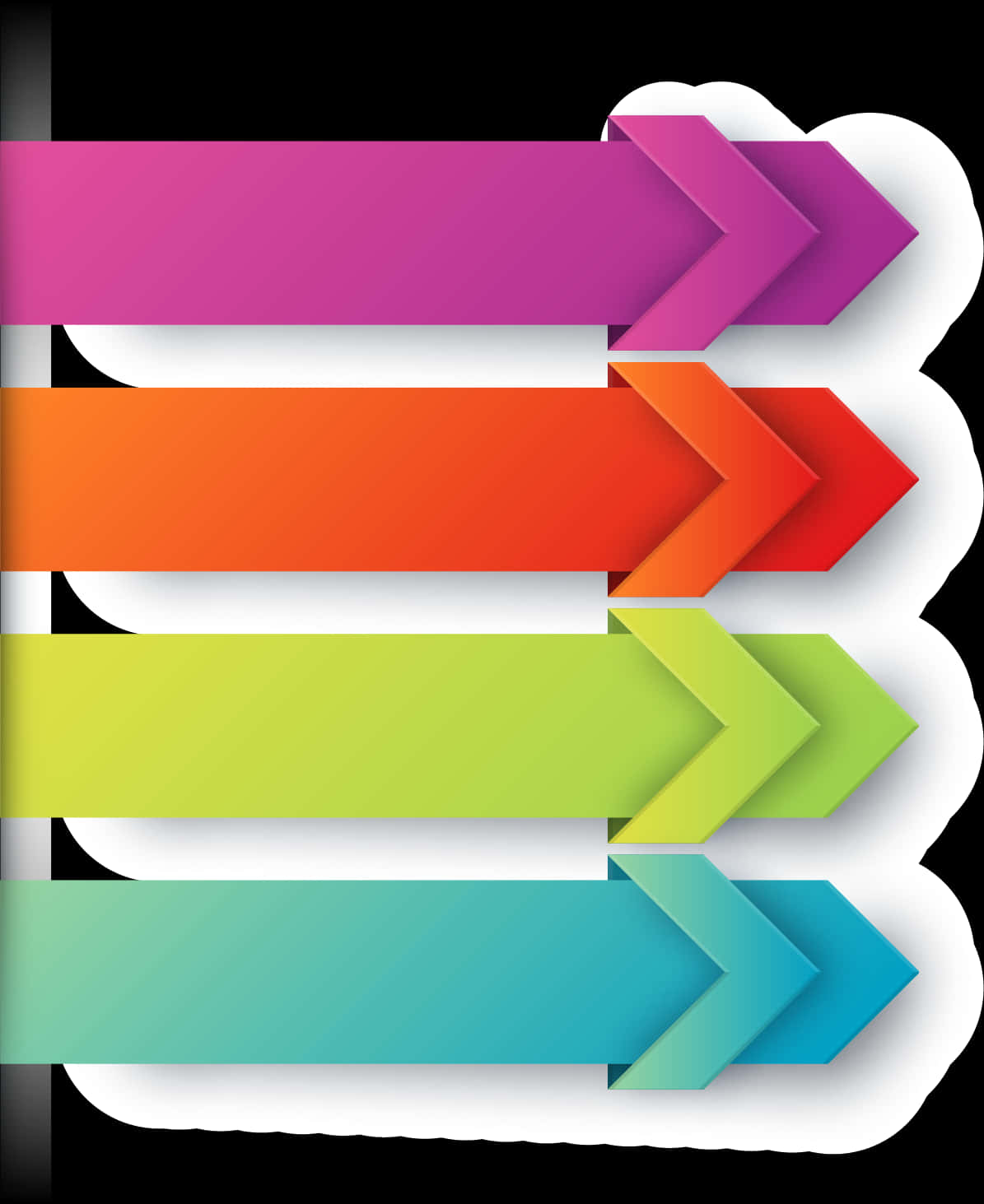 Colorful Directional Arrows PNG with transparent background