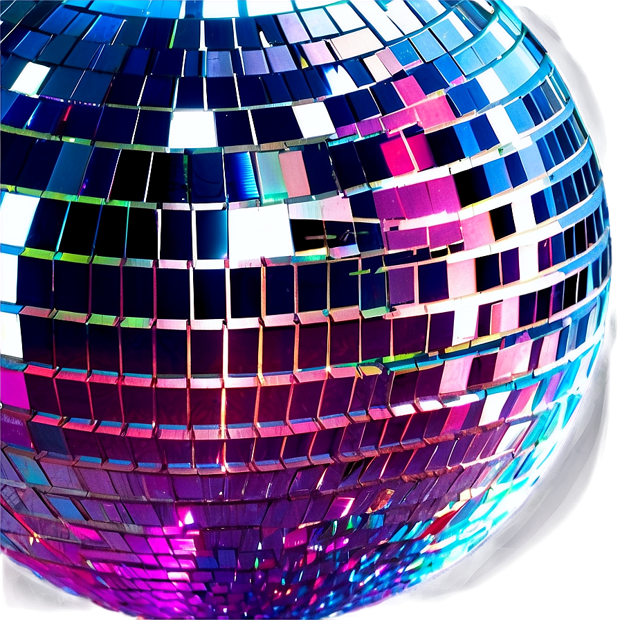 Colorful Disco Ball Closeup PNG with transparent background
