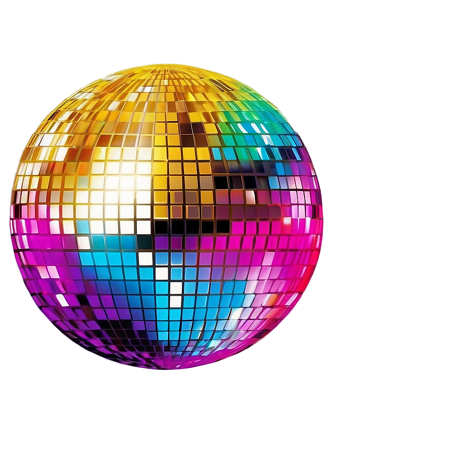 Colorful Disco Ball PNG with transparent background