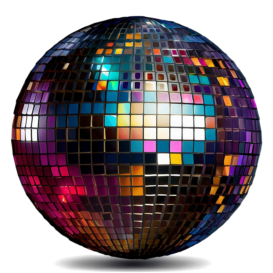 Colorful Disco Ball Reflections PNG with transparent background