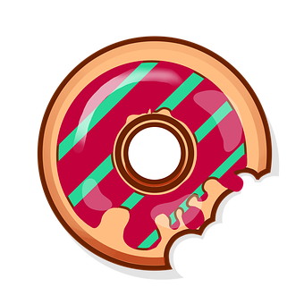 Colorful Donut Illustration PNG with transparent background