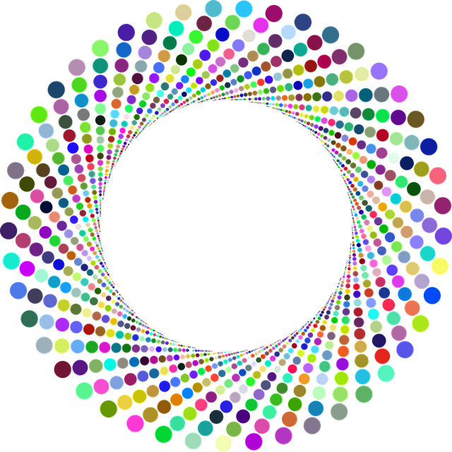 Colorful Dot Spiral Abstract