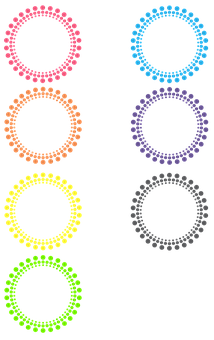 Colorful Dotted Circles Vector PNG with transparent background