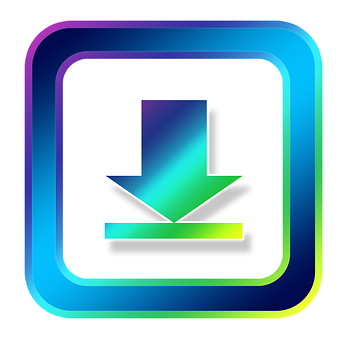 Colorful Download Button Icon