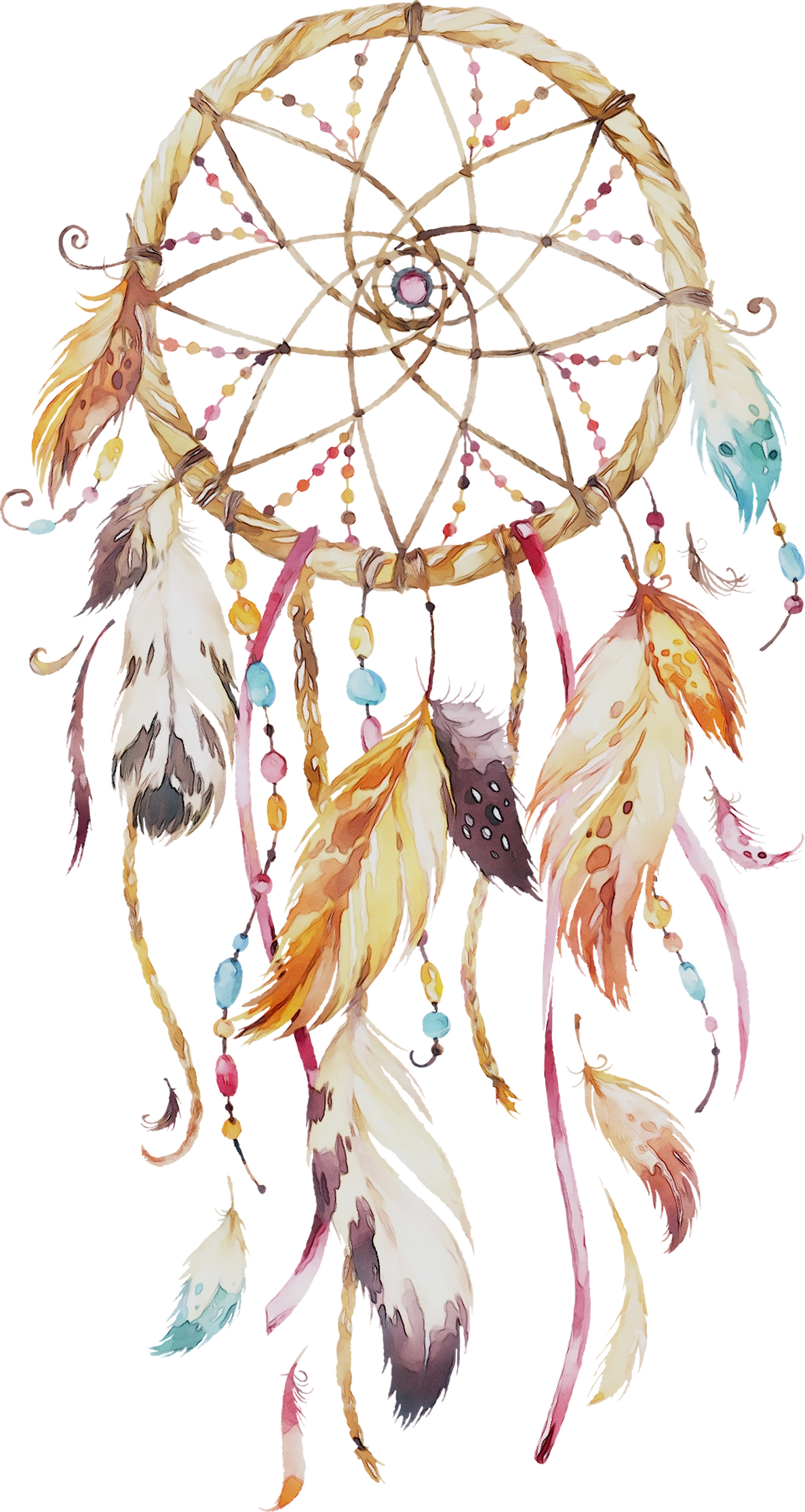 Colorful Dreamcatcher Artwork PNG with transparent background
