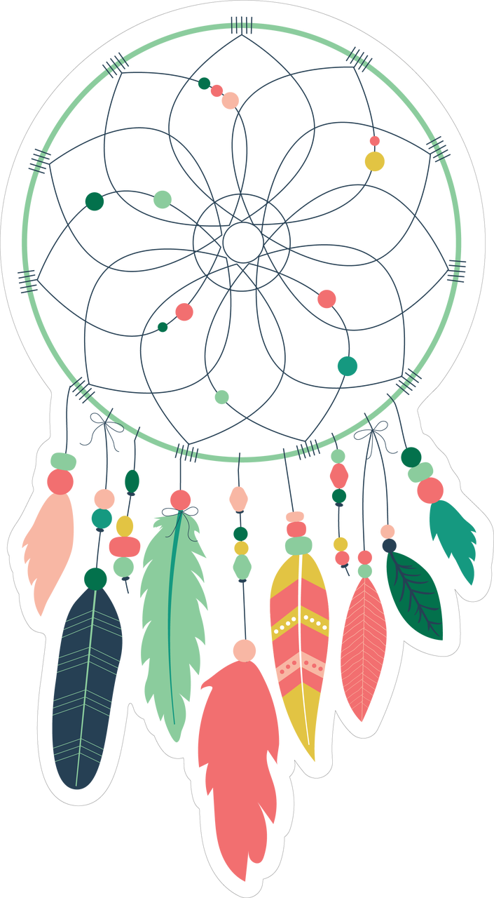 Colorful Dreamcatcher Illustration PNG with transparent background