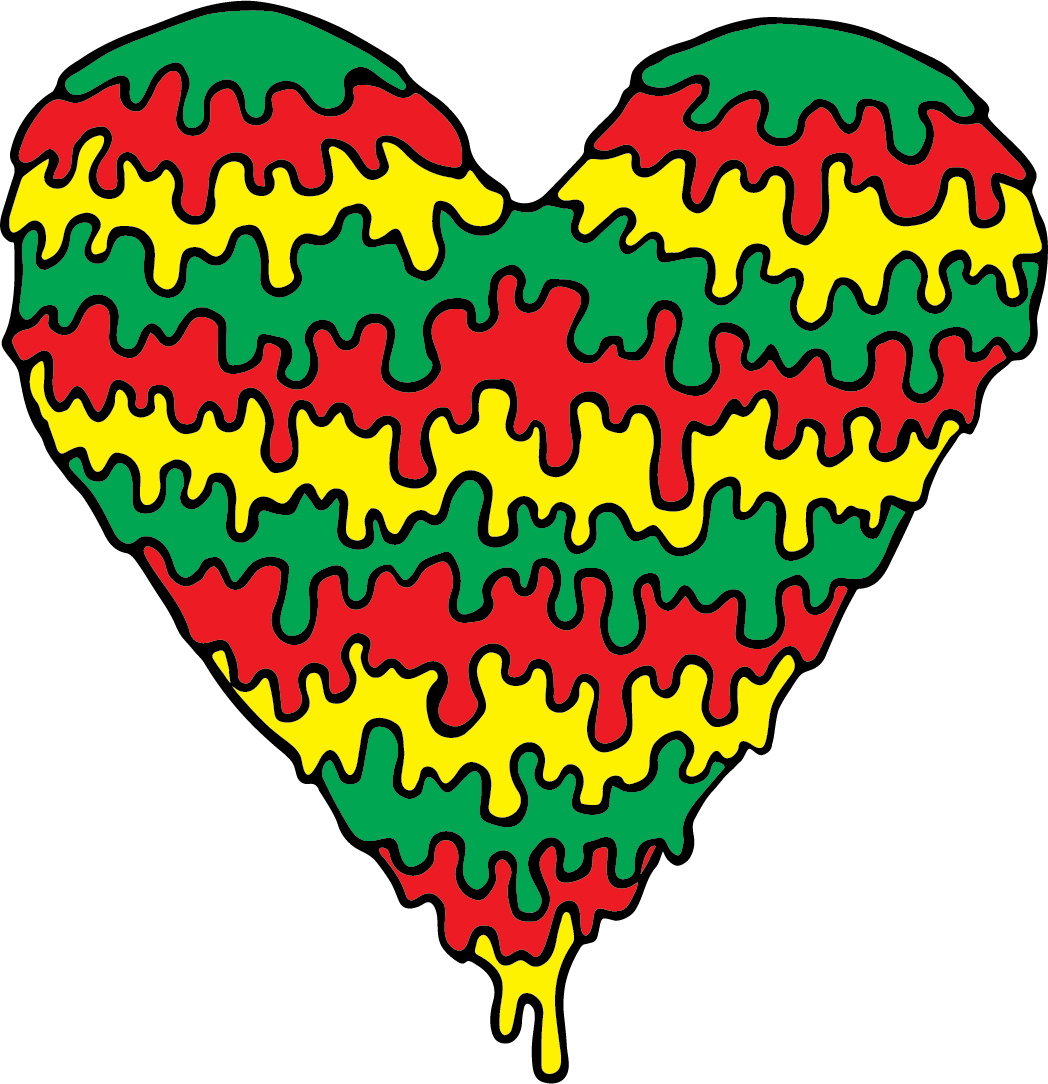 Colorful Dripping Paint Heart Vector