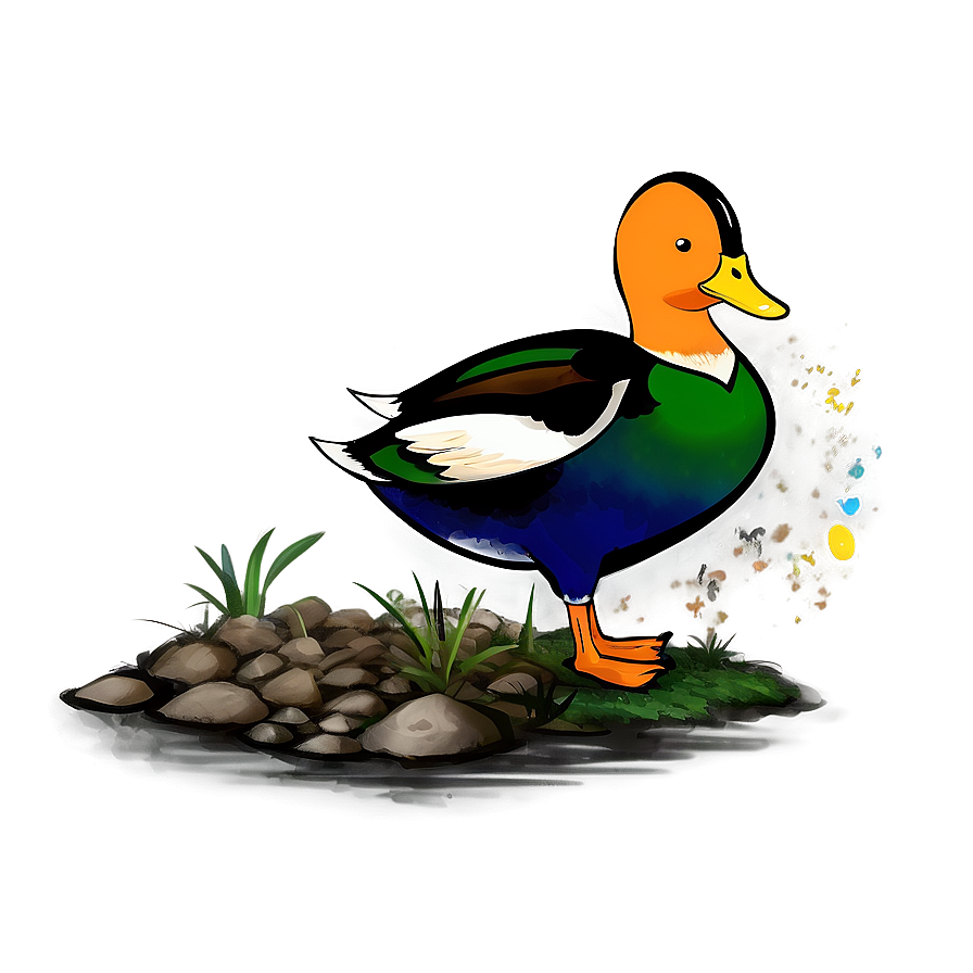 Colorful Duck Drawing Png Ssv80