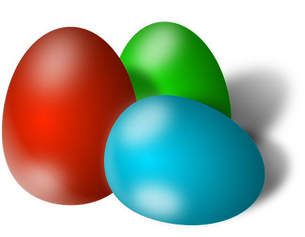 Colorful Easter Eggs Black Background PNG with transparent background