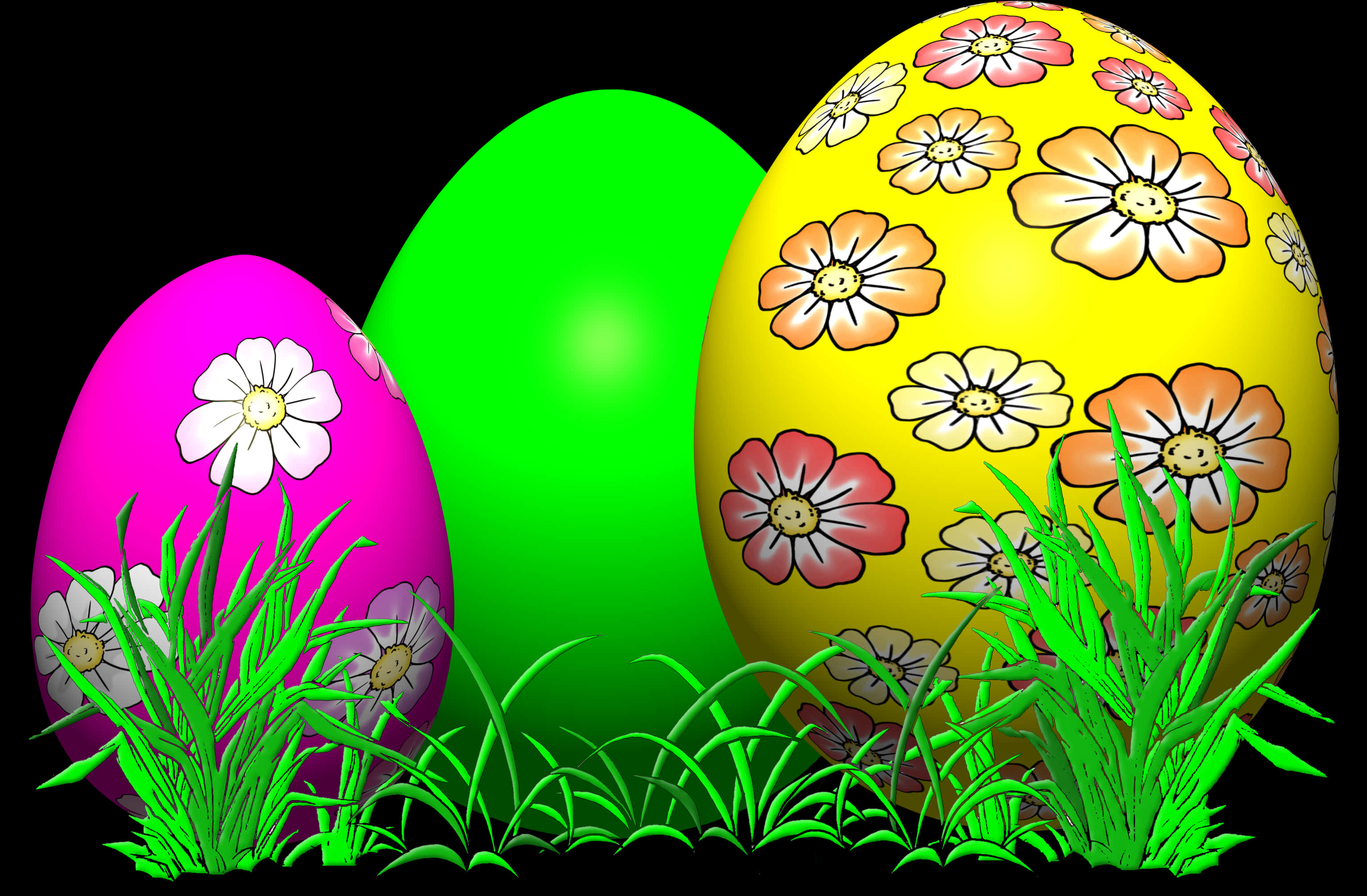 Colorful Easter Eggs Floral Design