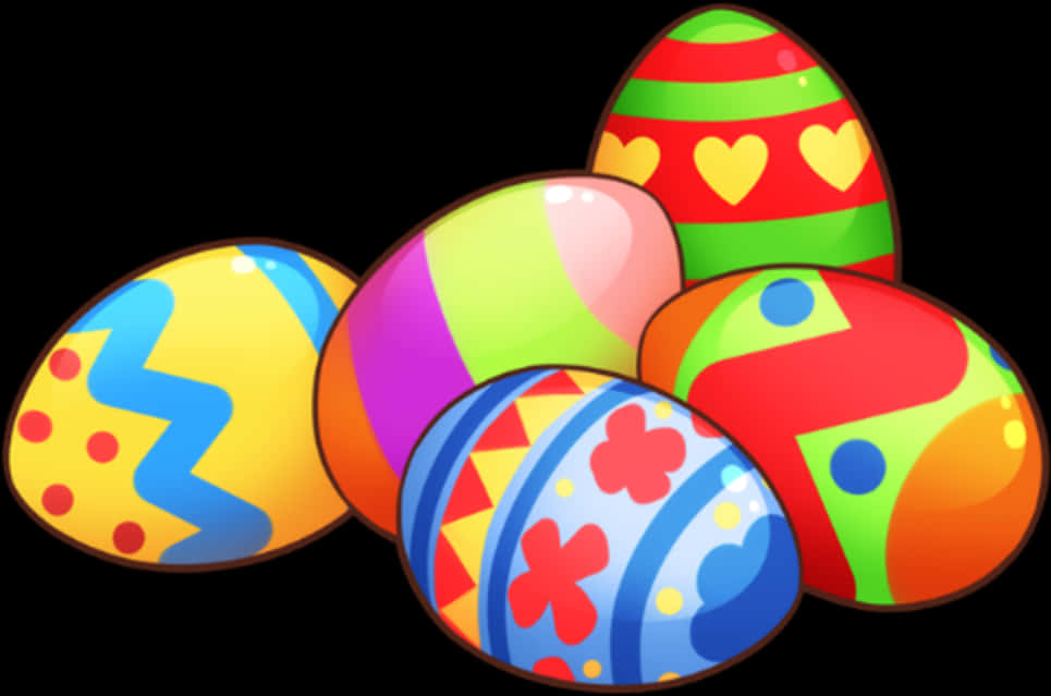 Colorful Easter Eggs Vector Illustration