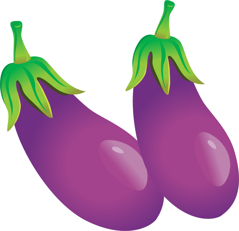 Colorful Eggplants Illustration