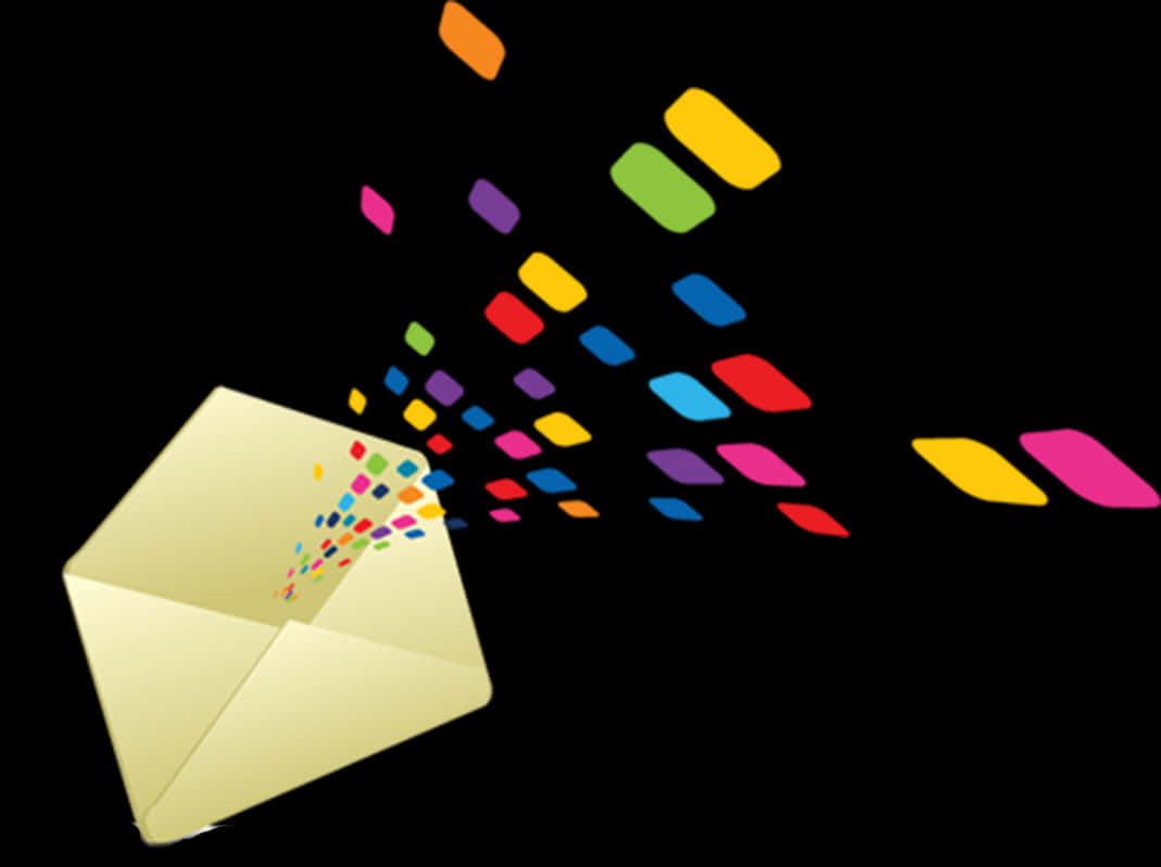 Colorful Email Explosion PNG image with a transparent background, free high-resolution download
