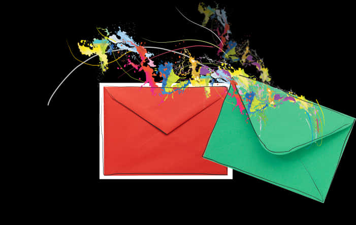 Colorful Email Explosion PNG with transparent background