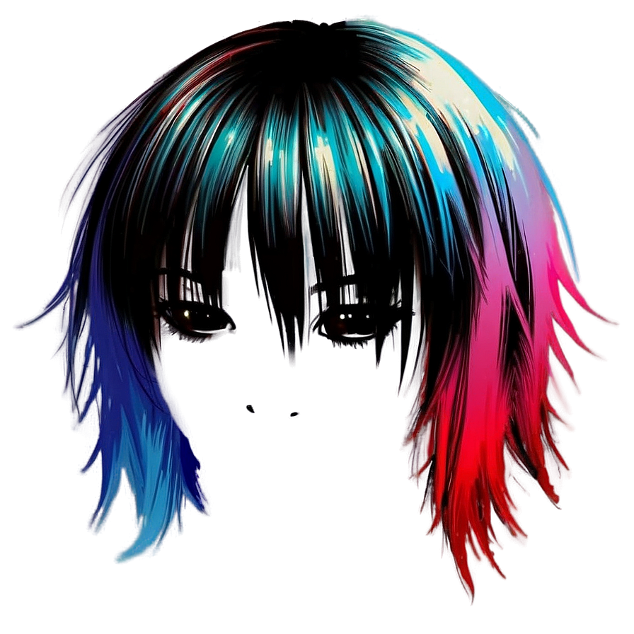 Colorful Emo Hair Design PNG 38 PNG image with a transparent background, free high-resolution download